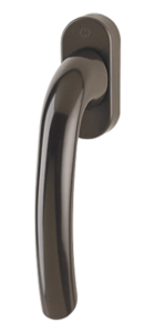 Secustic window handle in brown color